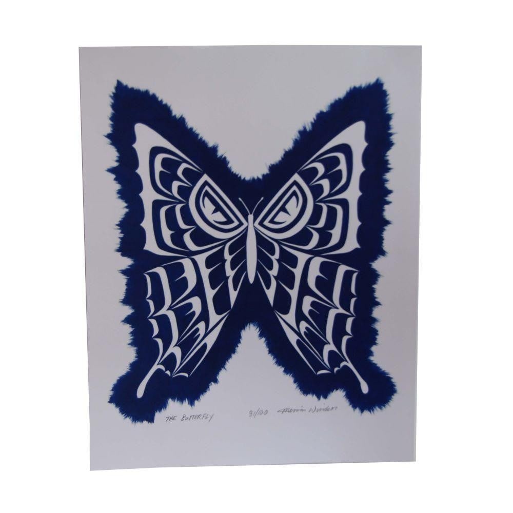 14'' x 11'' Blue Butterfly Framed Print (1 of 1)