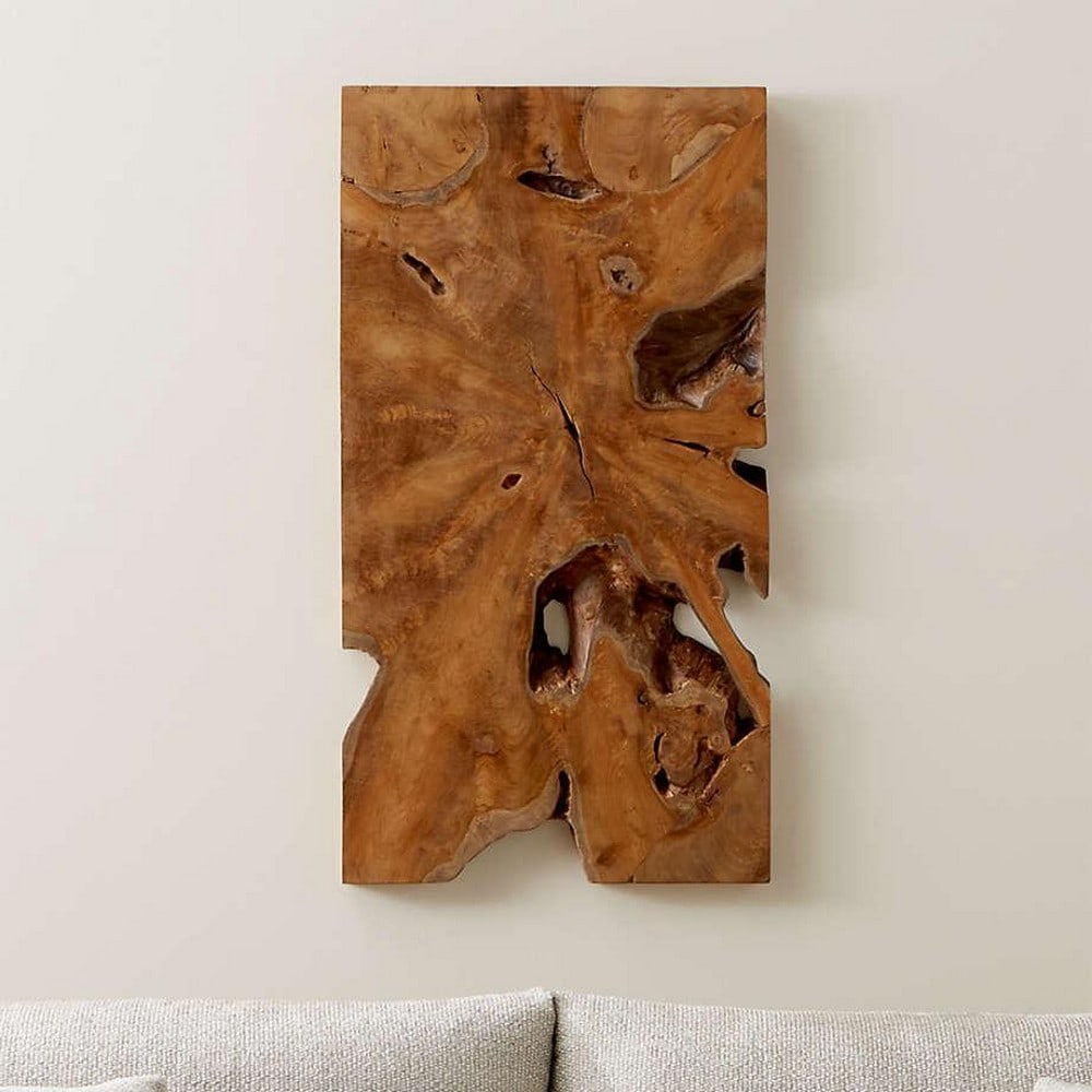 'Slice'' Teak Wall Art Piece - 19'' x 35'': " Slice" Teak Wall Art Piece - 19" x 35" Add organic interest to living rooms, bedrooms, and dining spaces with this stunning piece of wall art. Showcasing an intriguing slice of solid tea
