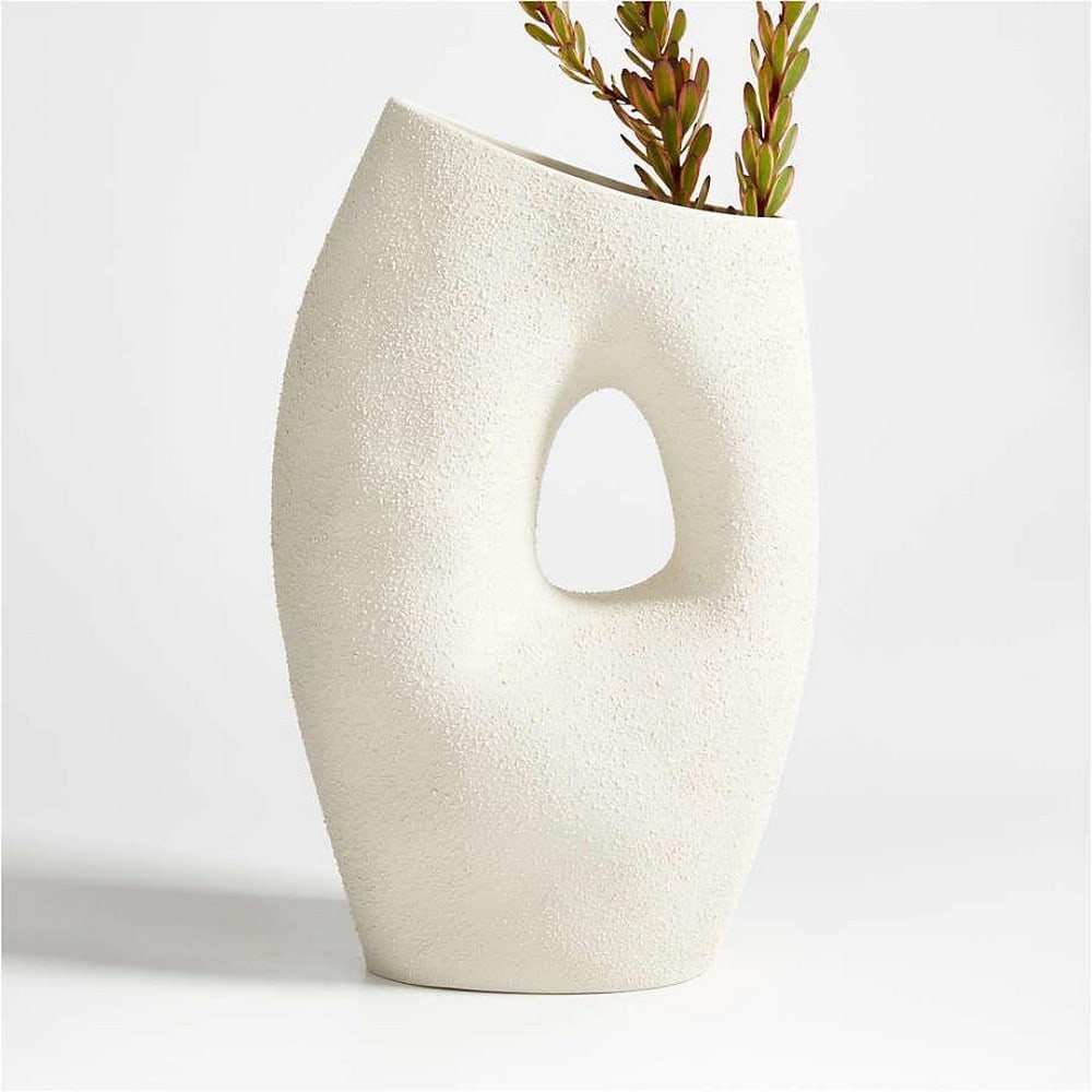 Textured White Ceramic Clyborne Vase 16'' (1 of 3)