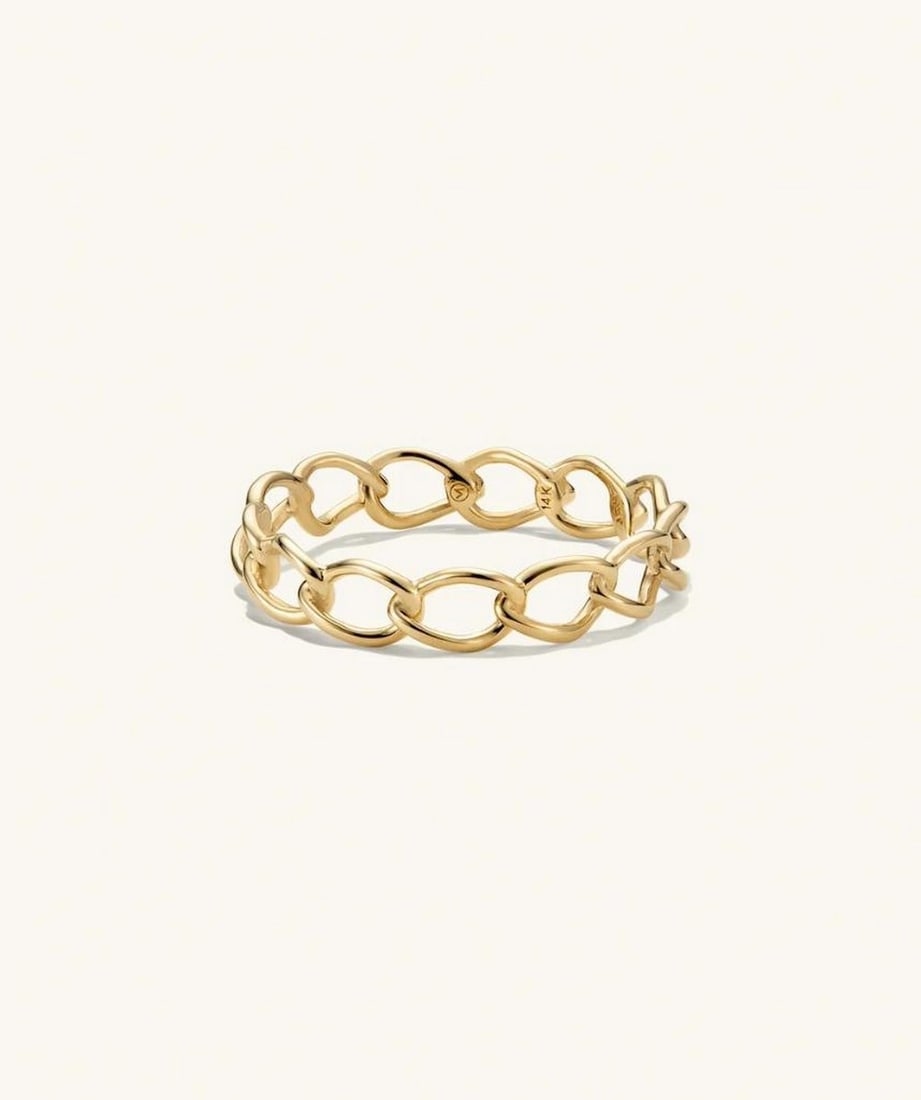 14k Yellow Gold Eternal Weave Ring: 14k Yellow Gold Eternal Weave Ring This chain-inspired, braided ring exudes a " stronger together" energy that's sure to make an impact. When properly cared for, 14k gold pieces can last