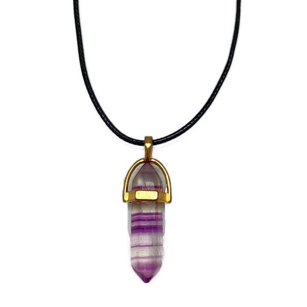 Alluring Amethyst Crystal Healing Amulet: Alluring Amethyst Crystal Healing Amulet This lovely Amethyst is mounted in a gold plate setting with a twisted rope chain.The purple colour to reddish-purple hues of amethyst has long been a symbol