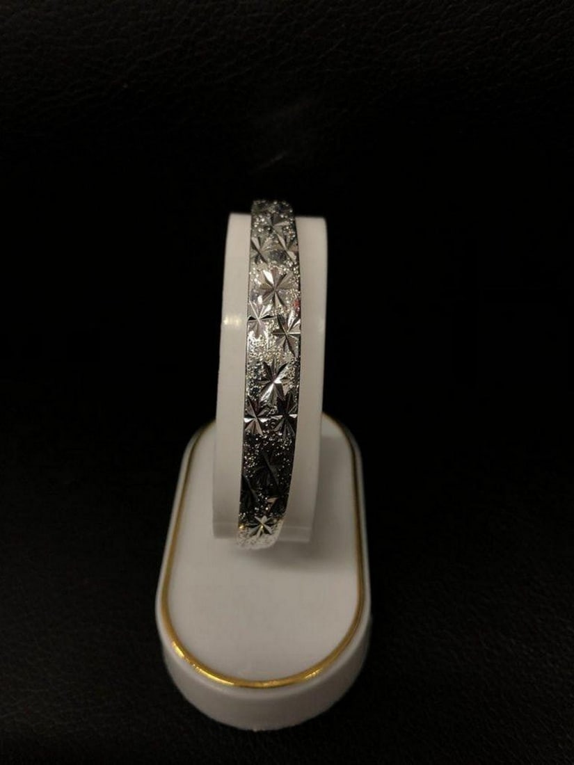 Asian Silver Plated Clover Bangle - 2