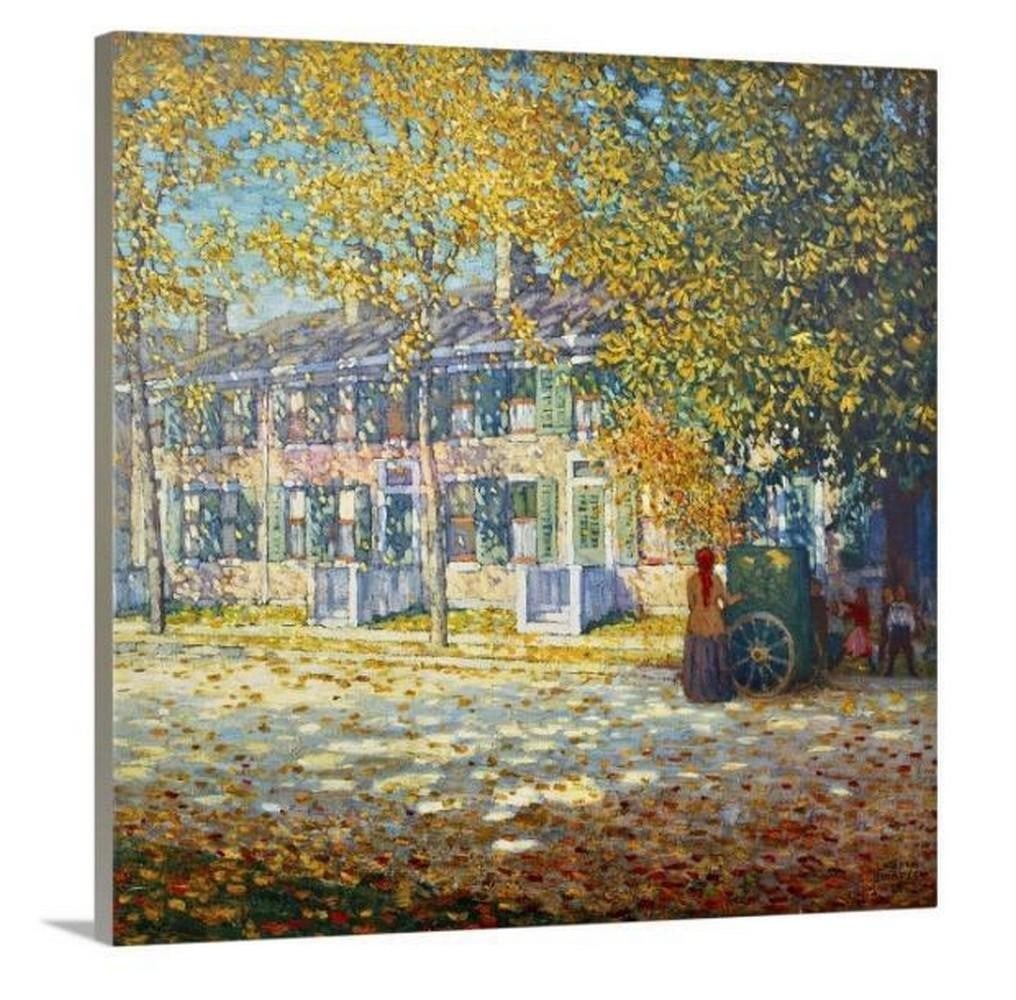 24''x24'' Hurdy Gurdy By Lawren Harris Canvas Reproduction: 24" x24" Hurdy Gurdy By Lawren Harris Canvas Production Lawren Harris (1885-1970) was a Canadian artist and a prominent member of the Group of Seven. He is renowned for his unique and visionary