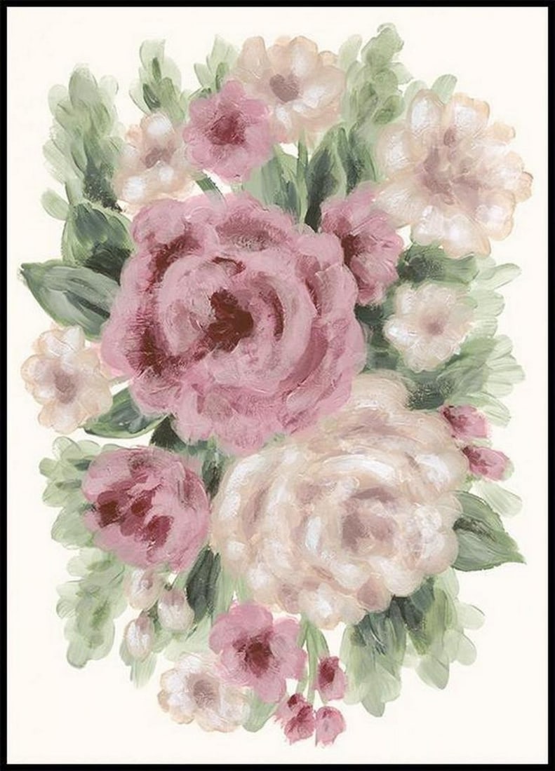 Pastel Painted Rose Bouquet Poster (1 of 1)