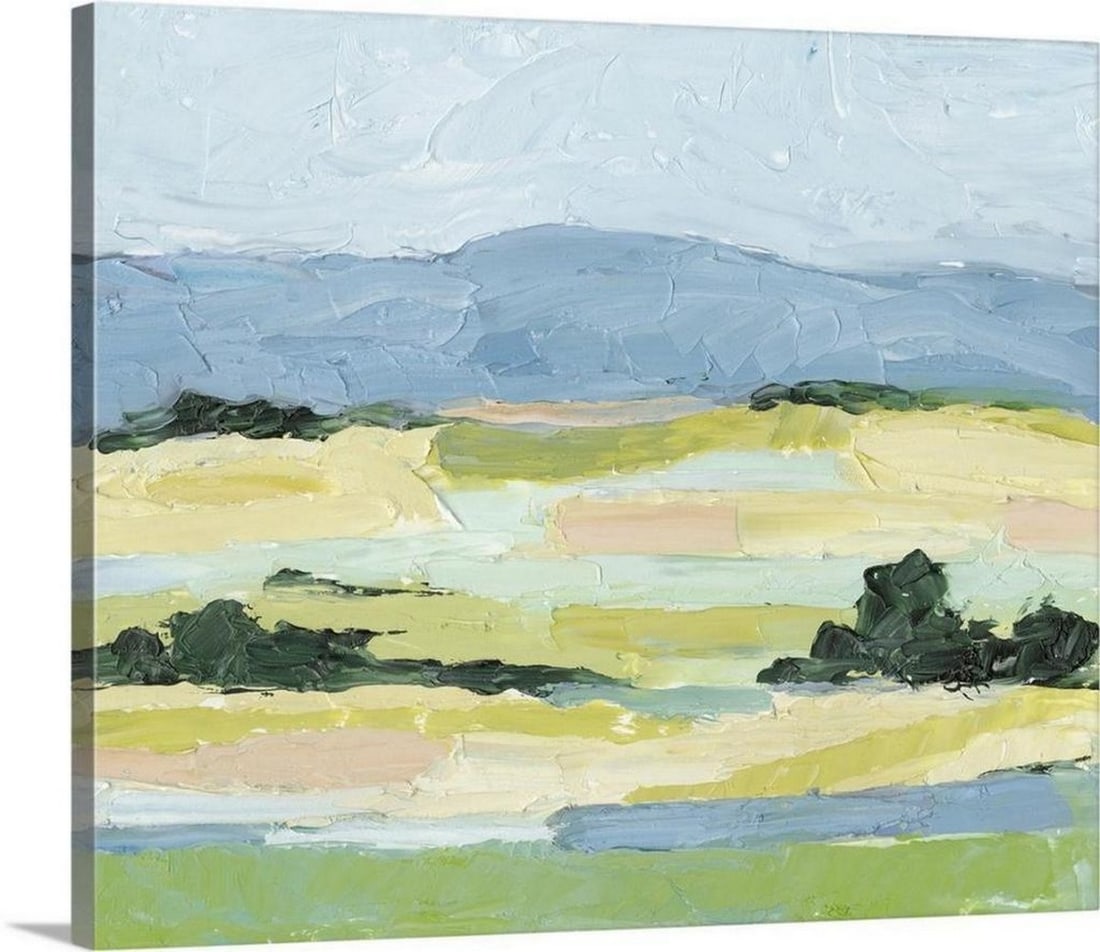 Pastel Hills I Canvas Reproduction: Pastel Hills I Canvas Reproduction By Ethan Harper With a background in classical oil painting and medical illustration, Ethan Harper employs a painterly approach to his work while still