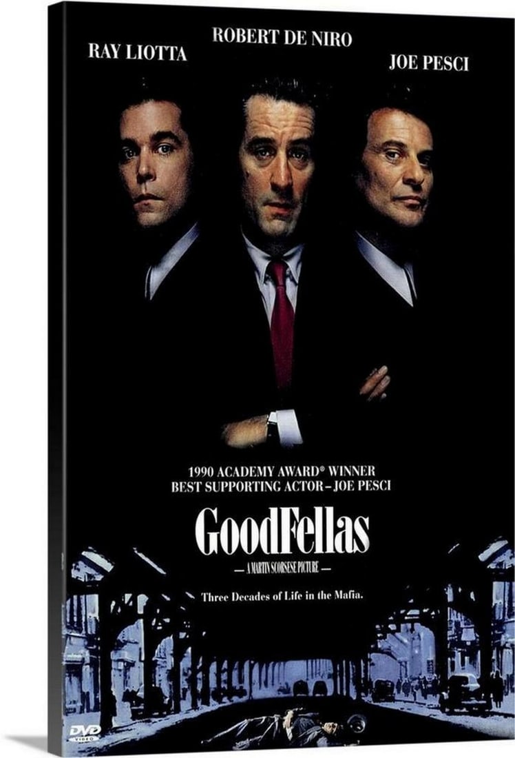 Good Fellas (1990) Movie Canvas Reproduction: Good Fellas (1990) Movie Canvas Reproduction Quintessential picture about wiseguys, at turns both violent and funny. A young man grows up in the mob, works hard to advance himself through the ranks,