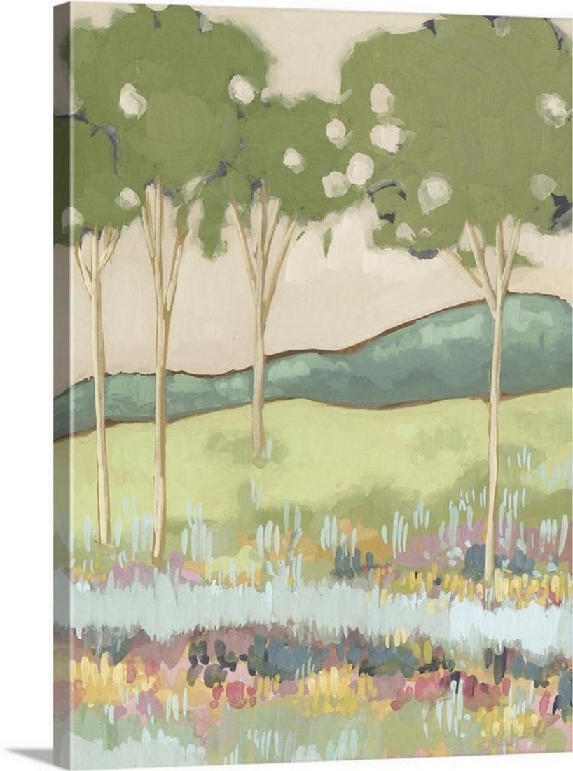 Shades of Trees I Canvas Reproduction: Shades of Trees I Canvas Reproduction By Melissa Wang Melissa Wang s watercolor style and preference for subtle earth tones allows her art to fit easily into any home. Blending compositions between bo