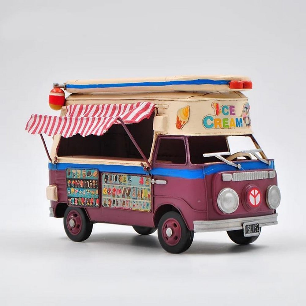 Classic Decorative Volkswagen Ice Cream Truck Figurine: Classic Decorative Volkswagen Ice Cream Truck Figurine Beautifully handmade and each piece is a unique collectible and show piece for your home. Key Features: Decoration & parts comes with stickers to