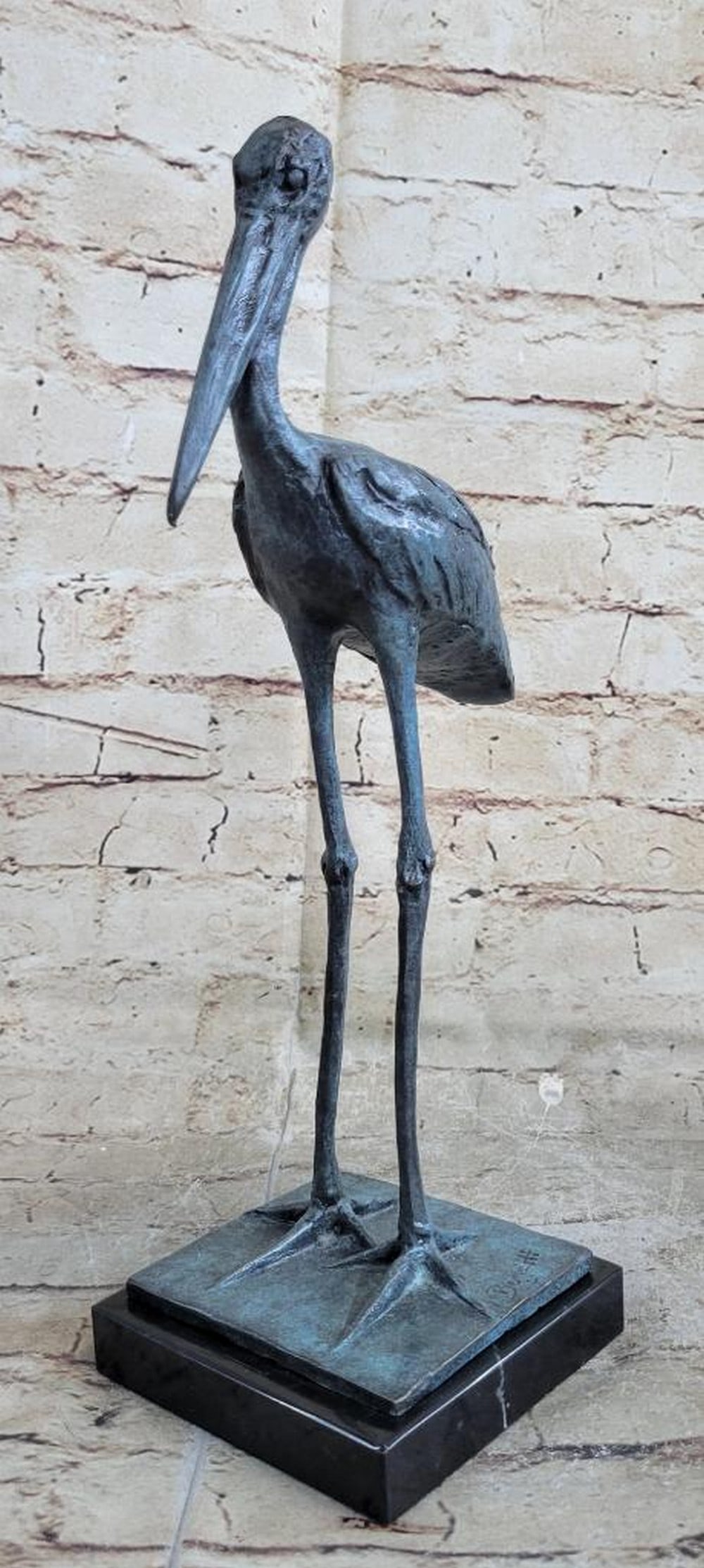 Bugatti Inspired Stork Bronze Sculpture - 13.5'' x 7'' (1 of 7)