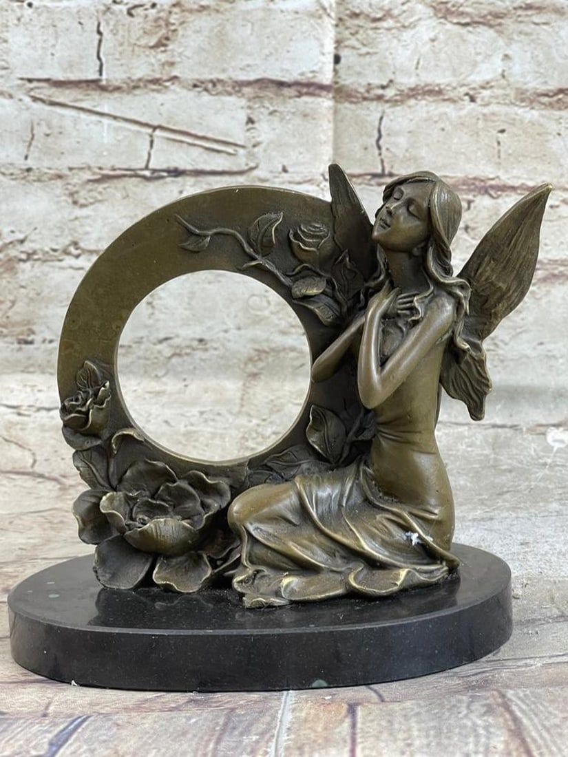 Mystical Fairy Bronze And Marble Sculpture: Mystical Fairy Bronze And Marble Sculpture Daydreamers will fall in love with this daydreaming fairy. Filled with youthful curiosity, she wanders around the mystical forest, her eyes taking in all the