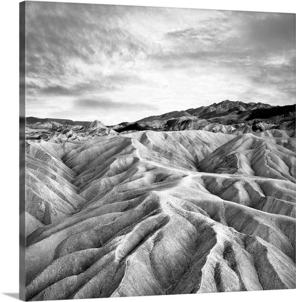 Foot of the Mountain Wall Art Canvas Reproduction: Foot of the Mountain Wall Art Canvas Reproduction Enhance your space with the dramatic composition of Foot of the Mountain, exquisitely reproduced on high-quality canvas. This square black and white