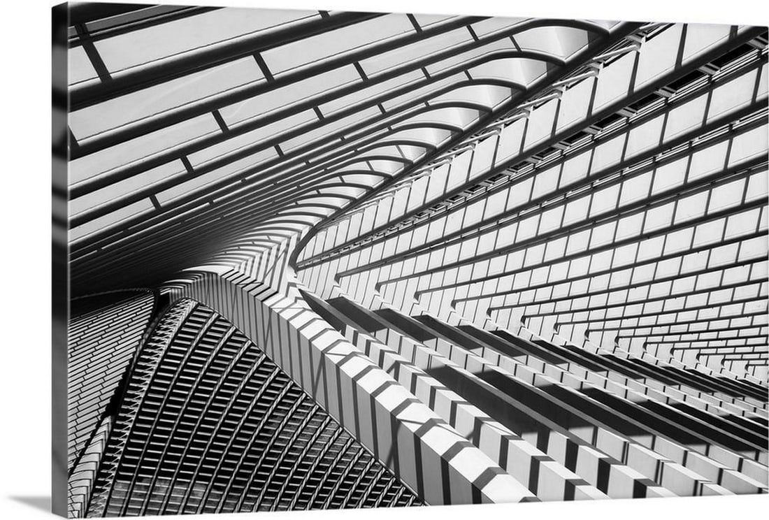 Lines In Liege Wall Art Canvas Reproduction: Lines In Liege Wall Art Canvas Reproduction Enhance your space with the striking geometry of Lines In Liege, exquisitely reproduced on high-quality canvas. This photograph captures the complex lines