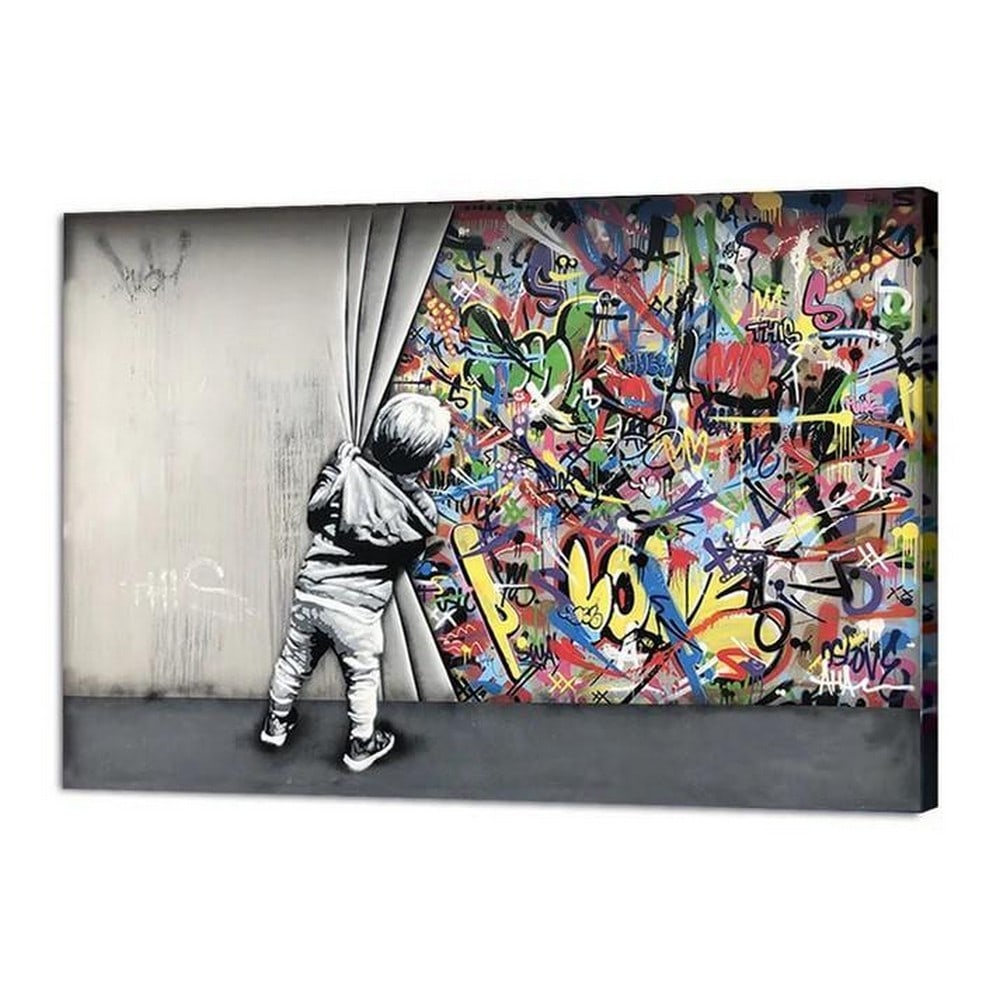 The Art of Discovery, Behind the Curtain Picture: The Art of Discovery, Behind the Curtain Picture. This engaging piece symbolizes curiosity and the excitement of uncovering hidden creativity in unexpected places. This piece invites viewers to