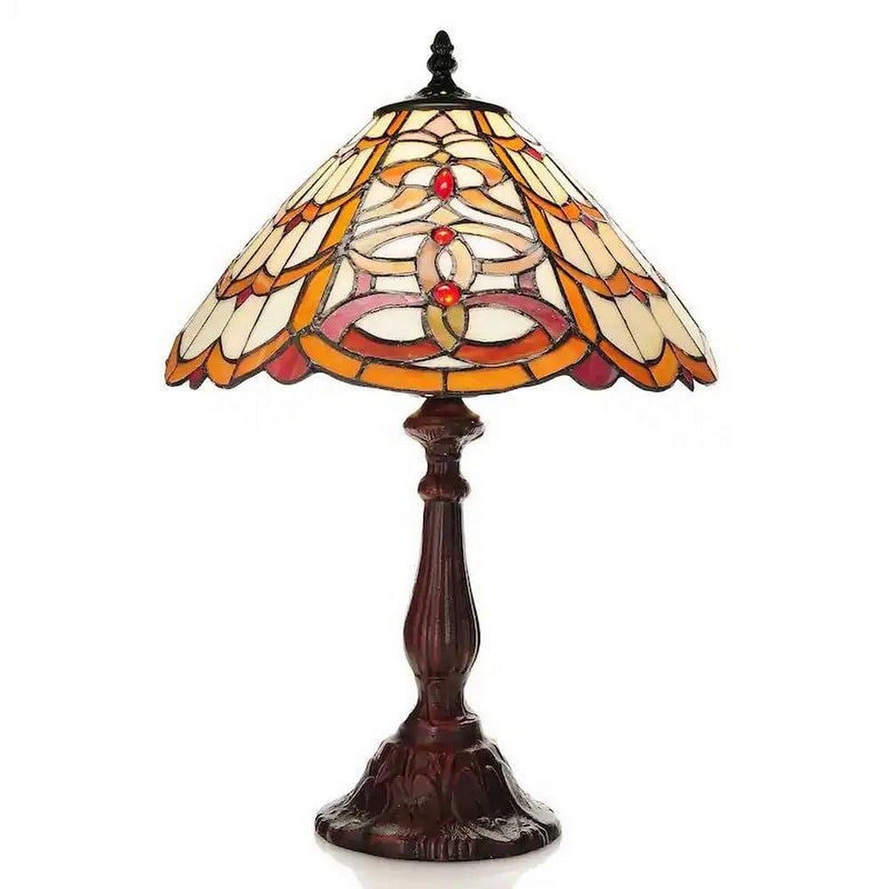 Dorothy Tiffany-Style Stained Glass Table Lamp: Dorothy Tiffany-Style Stained Glass Table Lamp The Dorothy Tiffany-Style Stained Glass Table Lamp showcases a beautifully crafted glass shade with vibrant, intricate patterns. Its elegant design is co