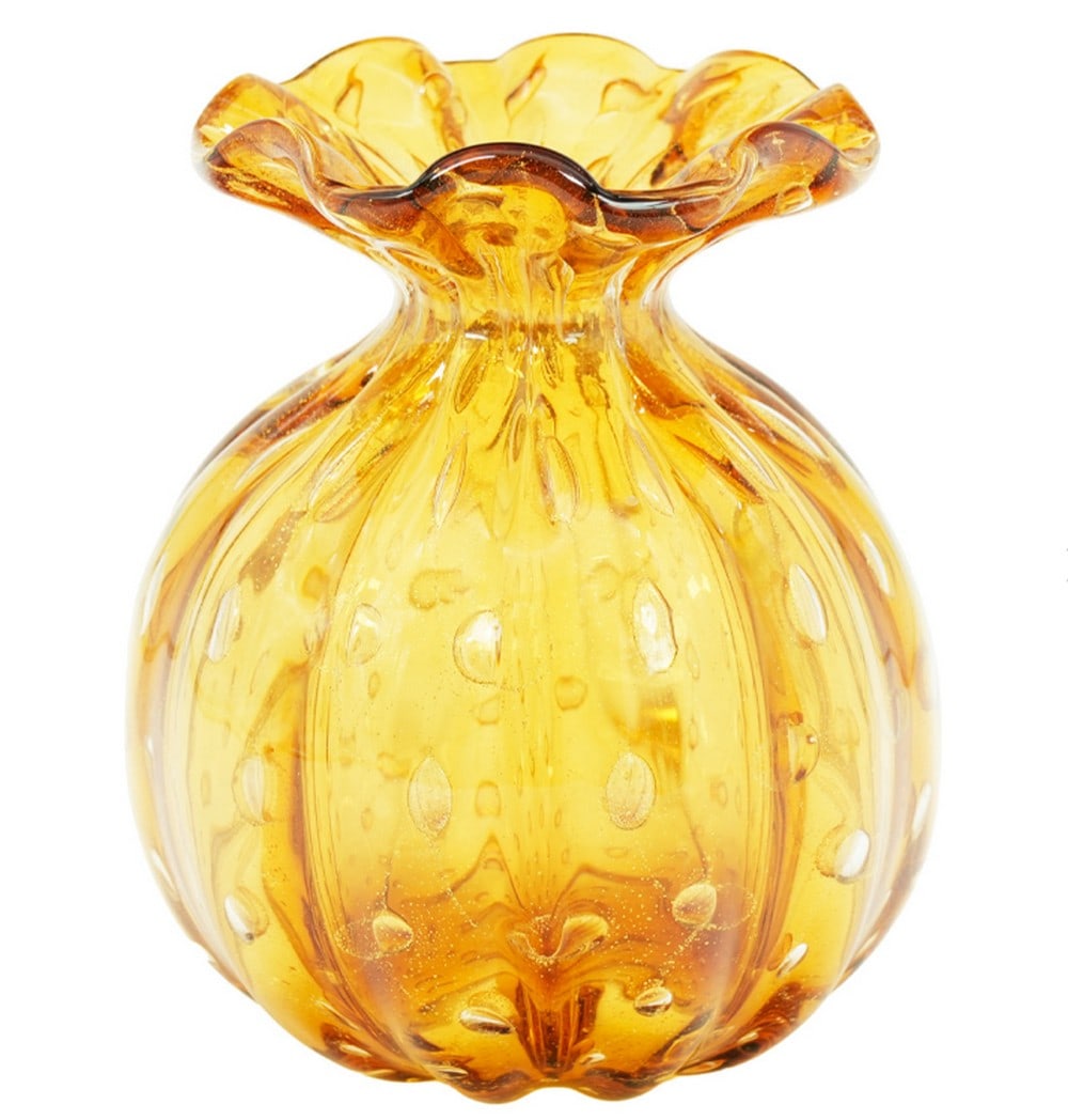 Murano Amber Glass Bubble Vase (1 of 4)