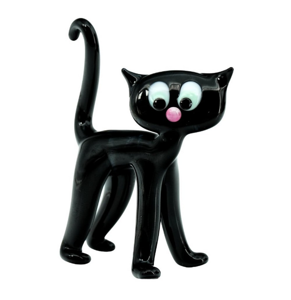 Glass Cat Miniature: Murano Glass Cat Miniature This delicate cat miniature is a beautifully handcrafted glass sculpture created using traditional lampworking techniques by Murano glass masters. A unique work of art, perf