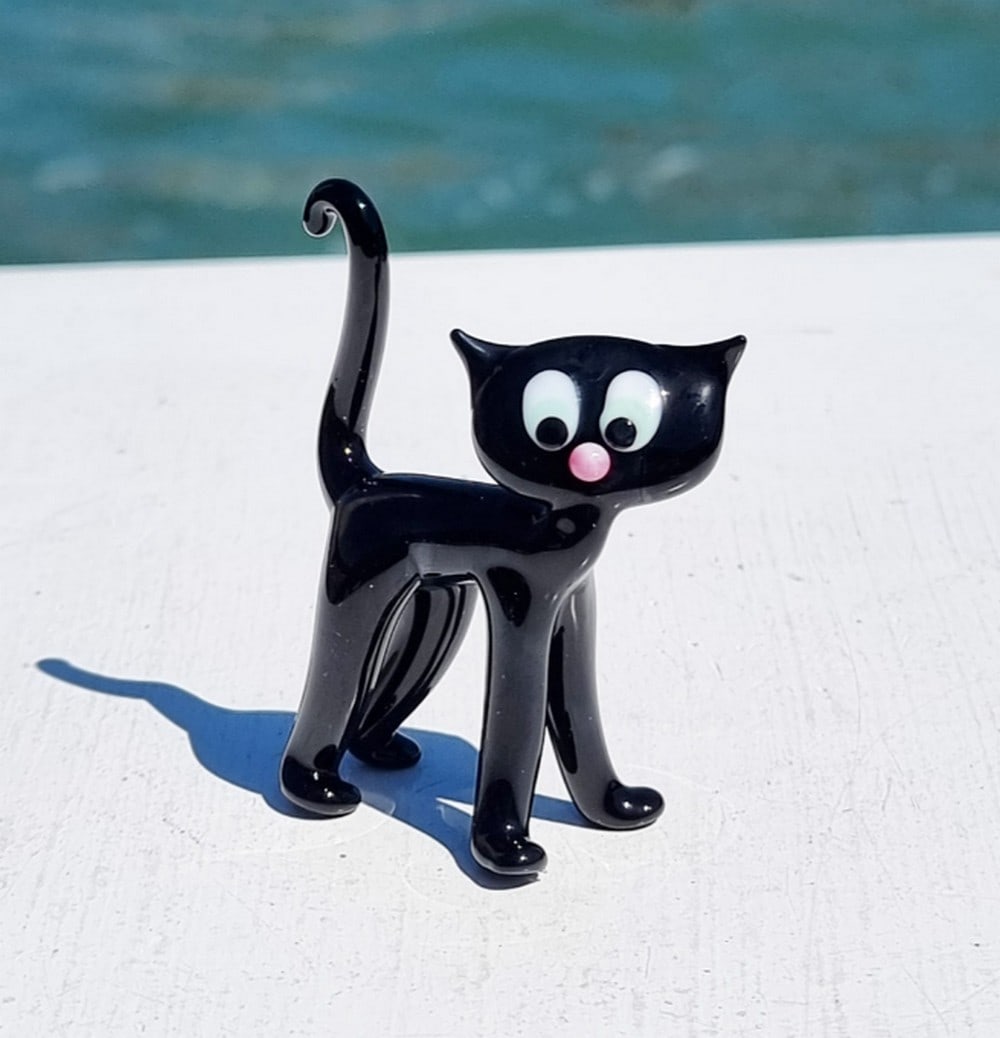 Glass Cat Miniature - 2