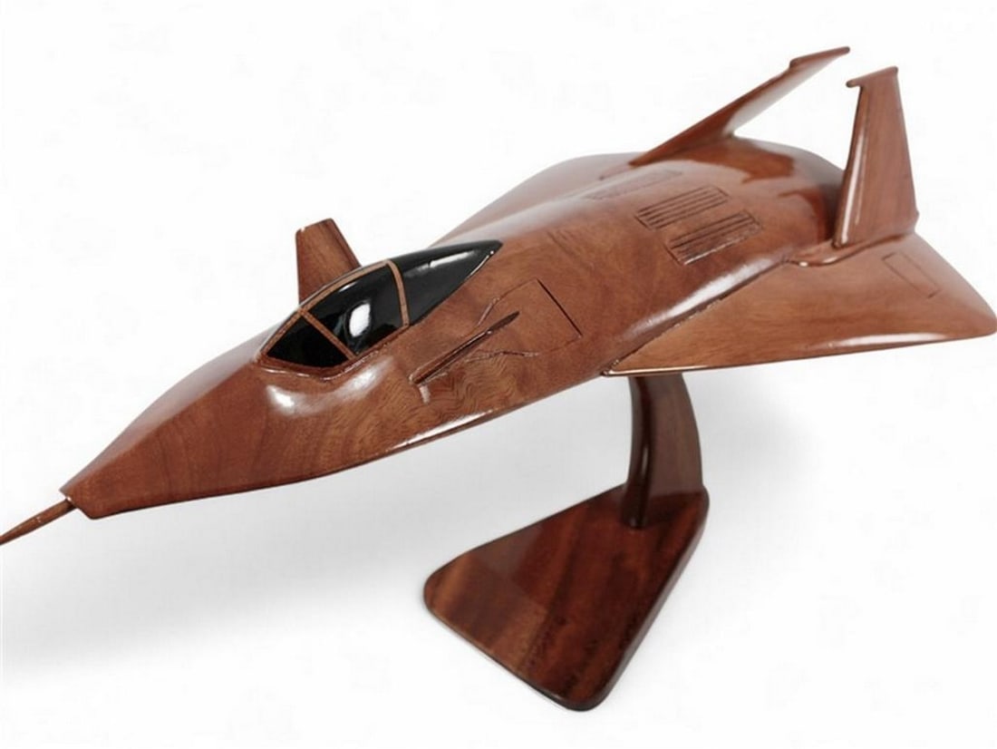F-19 Stealth Fighter Wooden Scale Model: F-19 Stealth Fighter Wooden Scale Model The F-19 Stealth Fighter, a hypothetical U.S. aircraft shrouded in mystery, is meticulously recreated in solid mahogany. This model features precise detailing
