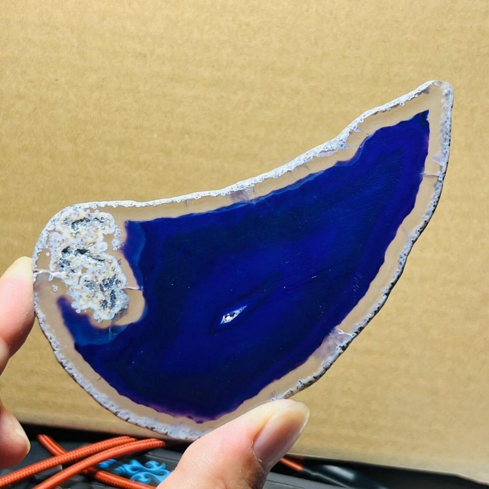 61g Natural agate Agate Geode Slab/Slice quartz crystal mineral specimen: 61g Natural agate Agate Geode Slab/Slice quartz crystal mineral specimen Weight: 61g Length: 119mm Width: 61mm Height: 4mm View Photos For Further Details