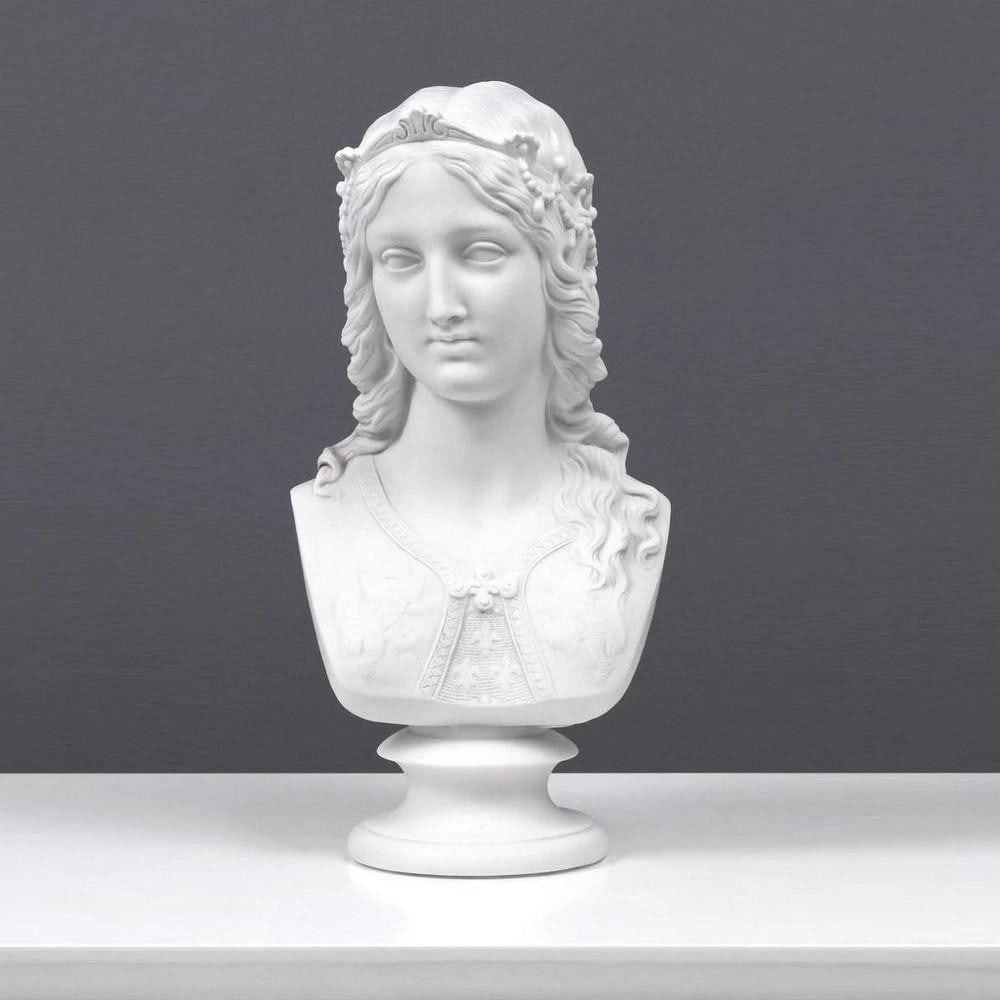 Bust of Princess After Miller, 1860 English Marble Replica - (6.6lbs): Bust of Princess After Miller, 1860 English Marble Replica - (6.6lbs) Inspired by Tennyson s " Idylls of the King," Felix Martin Miller s original marble bust depicts a princess. Raised in the L