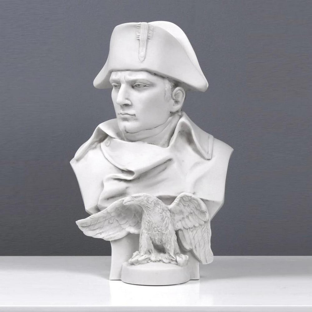 Napoleon with Eagle Bust Sculpture - 13.2lbs: Napoleon with Eagle Bust Sculpture - 13.2lbs Napoleon Bonaparte, a bust, with imperial eagle. Height: 33 cm / 12.9" Width: 18 cm / 7" Depth: 15 cm / 5.9" Weight: 6 kg / 13.2lbs Material: Cold