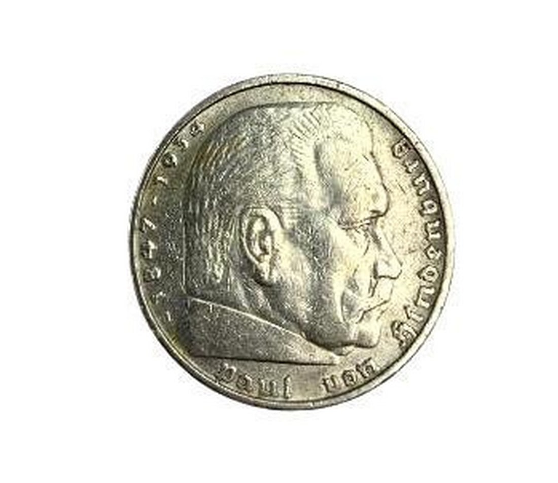 Reichs Mark Paul von Hindenburg 1847-1934 Silver Coin (1 of 2)
