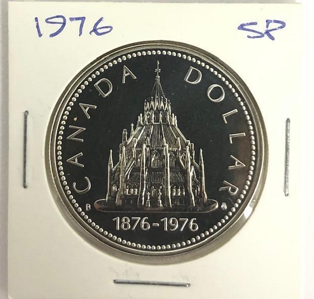 Canada Silver Dollar 1876-1976 ''Library Of Parliament'' (1 of 2)