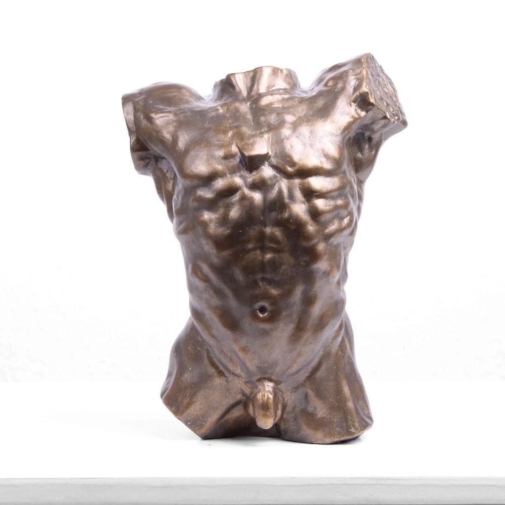 Torso Inspired by Rodin Cold Cast Bronze Sculpture - (10.2lbs): Torso Inspired by Rodin Cold Cast Bronze Sculpture - (10.2lbs) This cold cast bronze sculpture, Torso Inspired by Rodin, is crafted with bronze powder and designer resin, ensuring a durable and elegan