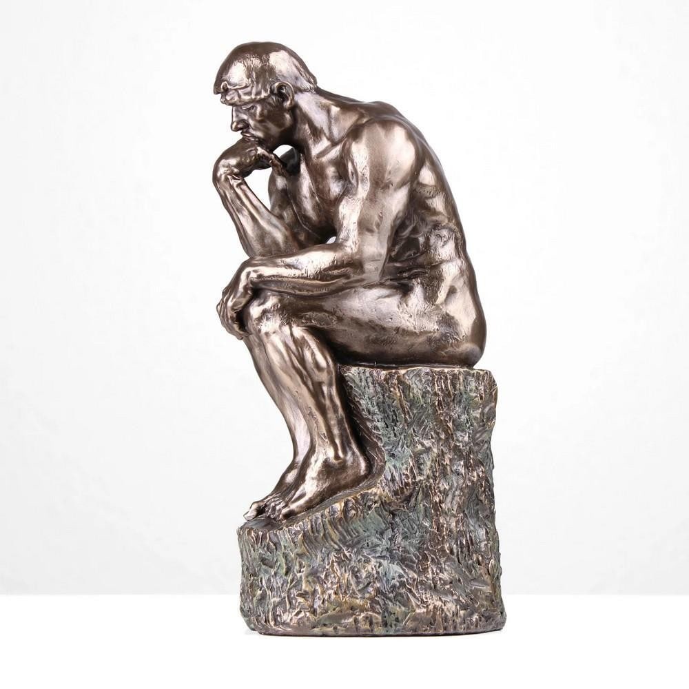 Rodin's ''The Thinker'' Cold Cast Bronze Replica - (3.9lbs): Rodin s " The Thinker" Cold Cast Bronze Replica - (3.9lbs) Introducing our meticulously crafted replica of Rodin s iconic " The Thinker" sculpture, cast in cold cast bronze and weighing 3.