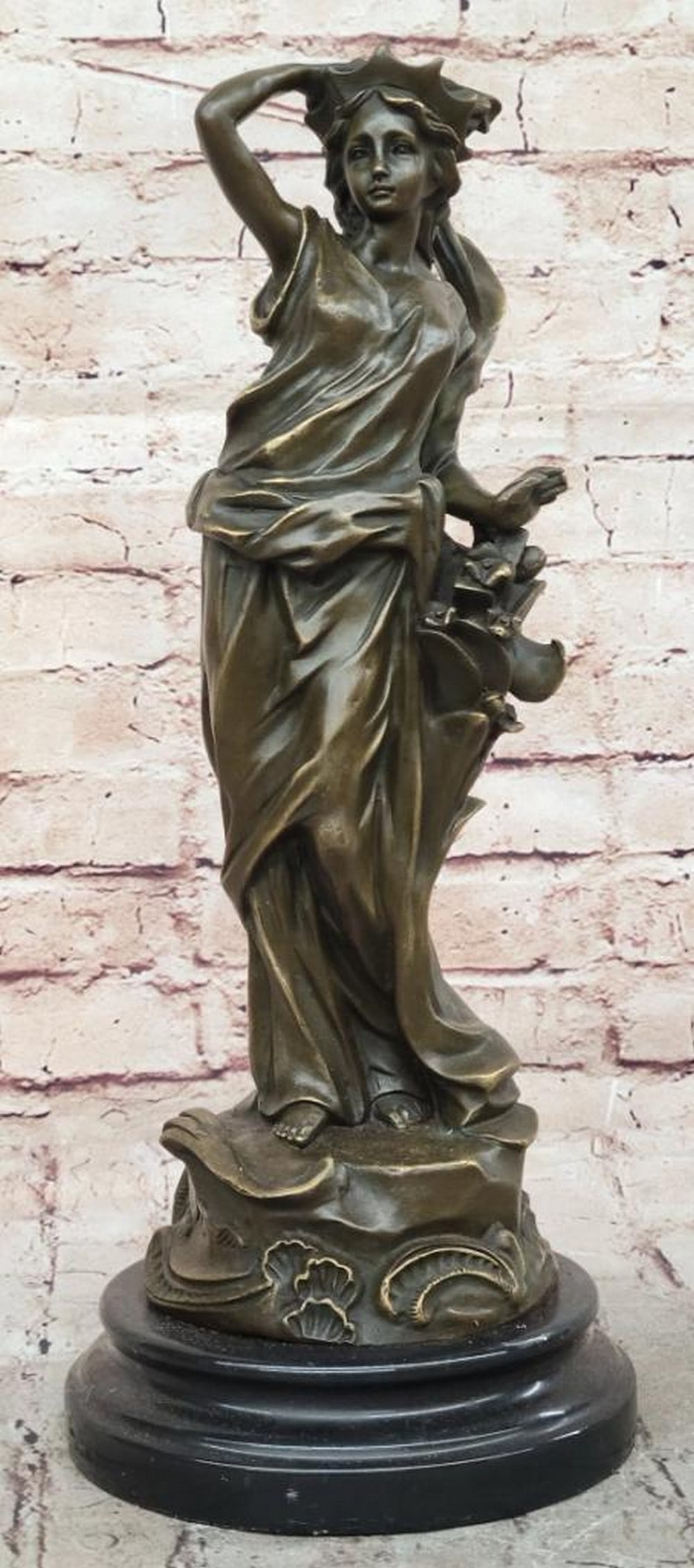 Original Bronze Aphrodite Statue by Milo - Greek Goddess of Love - 15'' x 6'': Original Bronze Aphrodite Statue by Milo - Greek Goddess of Love - 15" x 6" This exquisite Bronze Aphrodite Statue by Milo elegantly represents the Greek Goddess of Love, also known as Venus in 