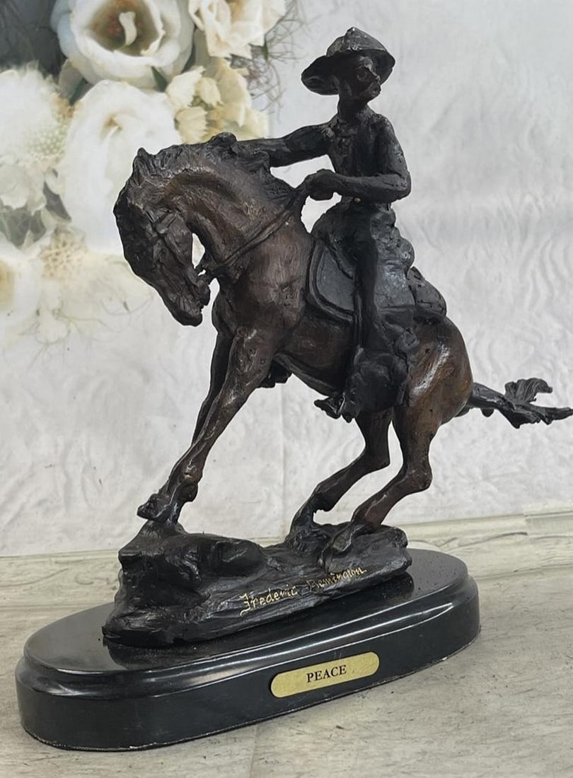 Western Cowboy Peace Bronze Sculpture