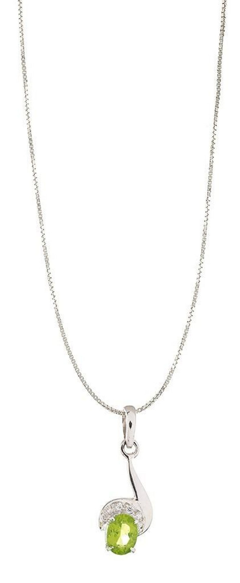 Sterling Silver Pendant: 92.5 Purity Sterling Silver Pendant Set With Peridot And Crystals Weight: 2.15g Chain Not Included View Photos For Further Details.