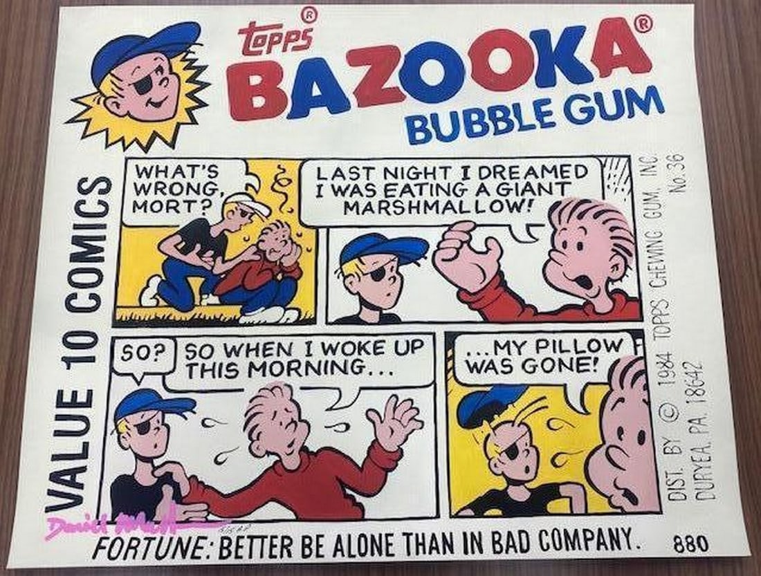 Daniel Maltzman ''Bazooka Bubble Gum'' Signed & Numbered 20'' x 24''Artist Proof: Daniel Maltzman " Bazooka Bubble Gum" Signed & Numbered Artist Proof. This Is the First Edition Set Artist Proof Signed Master Piece. The Signed Artist Proof Edition Is Numbered To Only 15 & Is 
