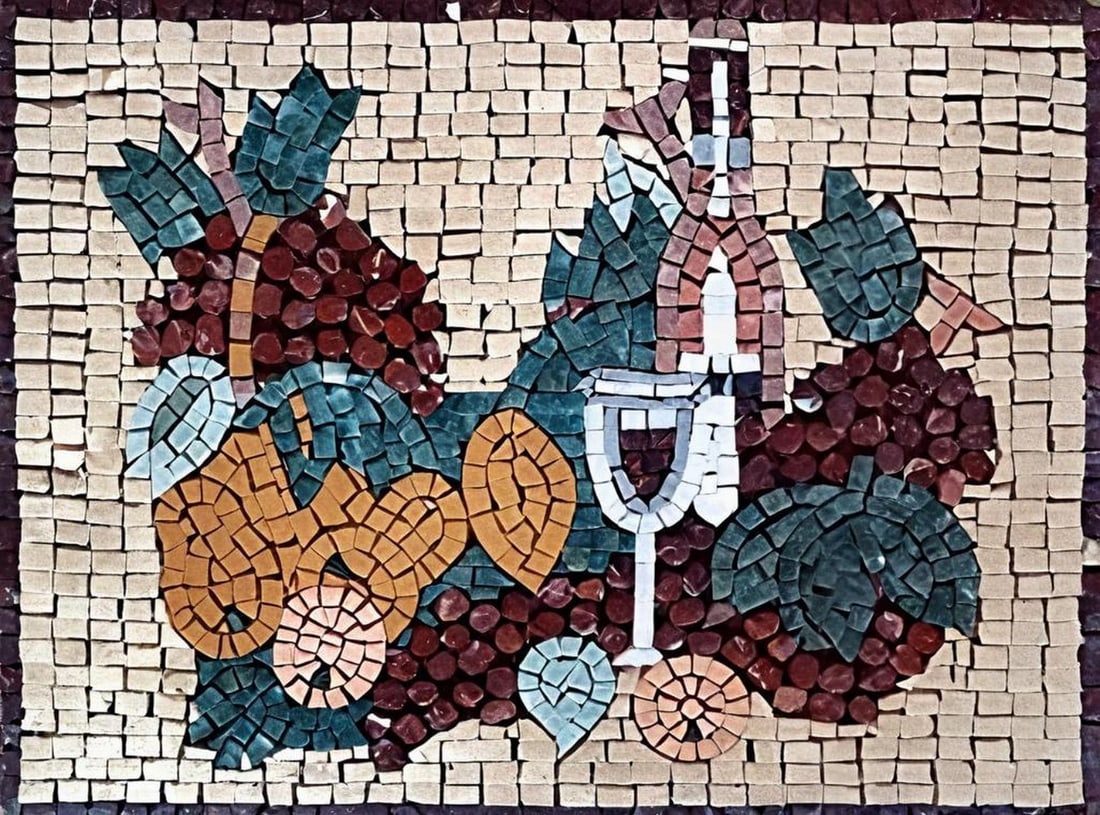 Geometric 8-Petal Flower Mosaic Medallion: Geometric 8-Petal Flower Mosaic Medallion A handcrafted square mosaic made from natural stones. This design features an 8-petal geometric flower pattern, combining symmetry and organic beauty for a