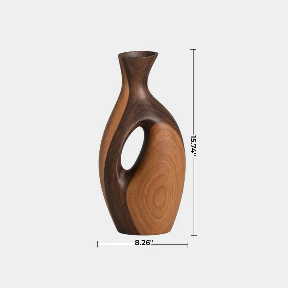 Organic Loop Form' - Sculptural Wooden Vase - 3