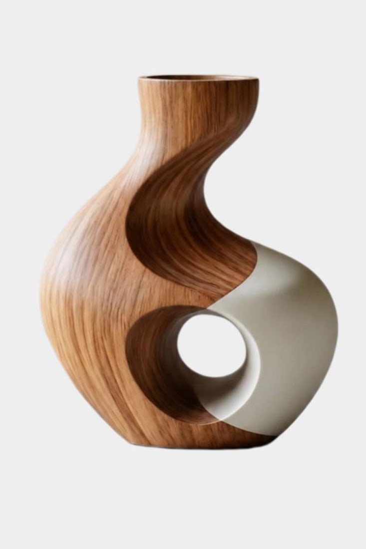 Flowing Aperture' - Sculptural Wooden Vase (1 of 3)