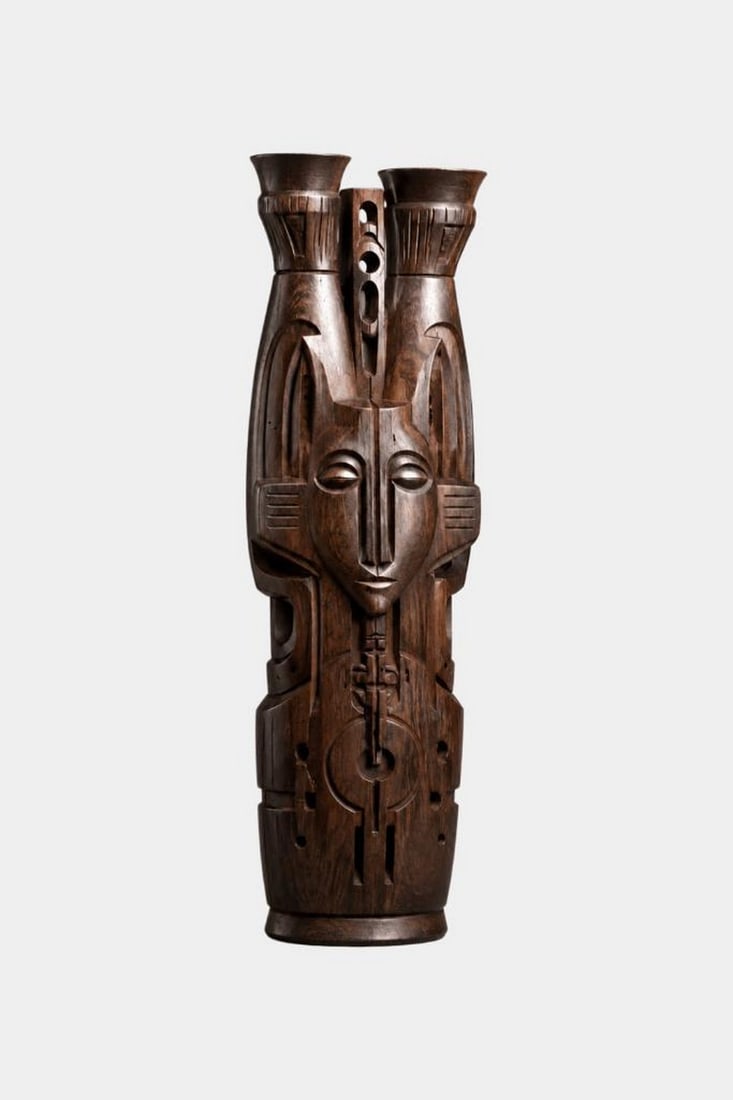 Ancestral Spirit' - Sculptural Wooden Vase (1 of 2)