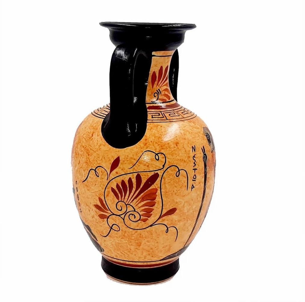 Aphrodite with Eros and Pothos Amphora Replica with Nestor, Classical Greek Style: Aphrodite with Eros and Pothos Amphora Replica with Nestor, Classical Greek Style Enhance your decor with an amphora replica, a tall storage and transport jar traditionally used for oil, wine, or grai