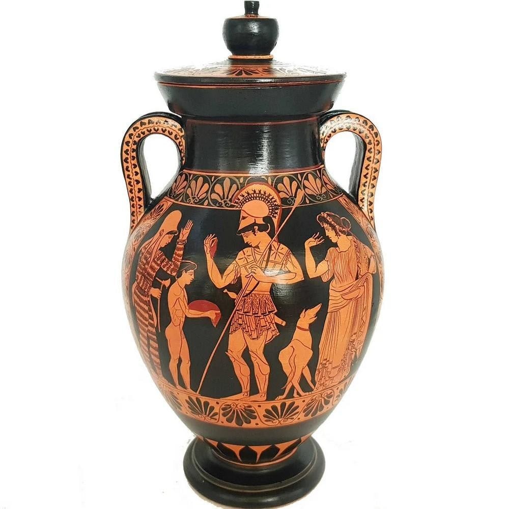 Red Figure Pottery Amphora - Warrior Leaving Home - Museum Replica (1 of 4)