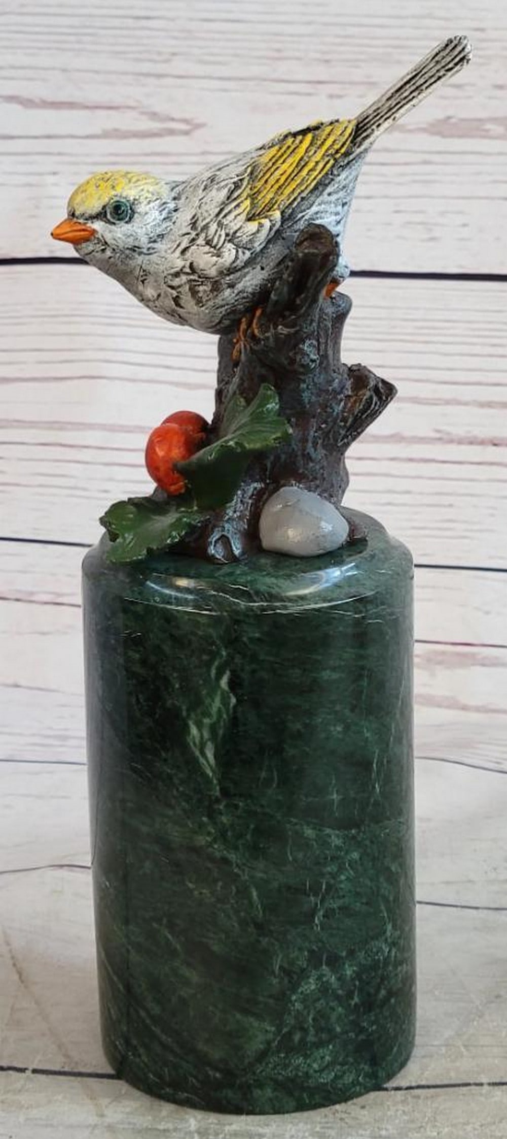 Bronze Birds of Paradise Sculpture on Marble Base by Milo - 9" x 4": Bronze Birds of Paradise Sculpture on Marble Base by Milo - 9" x 4" Celebrate nature's splendor with this exquisite Bronze Birds of Paradise Sculpture by Milo. Perched elegantly on a rich brow