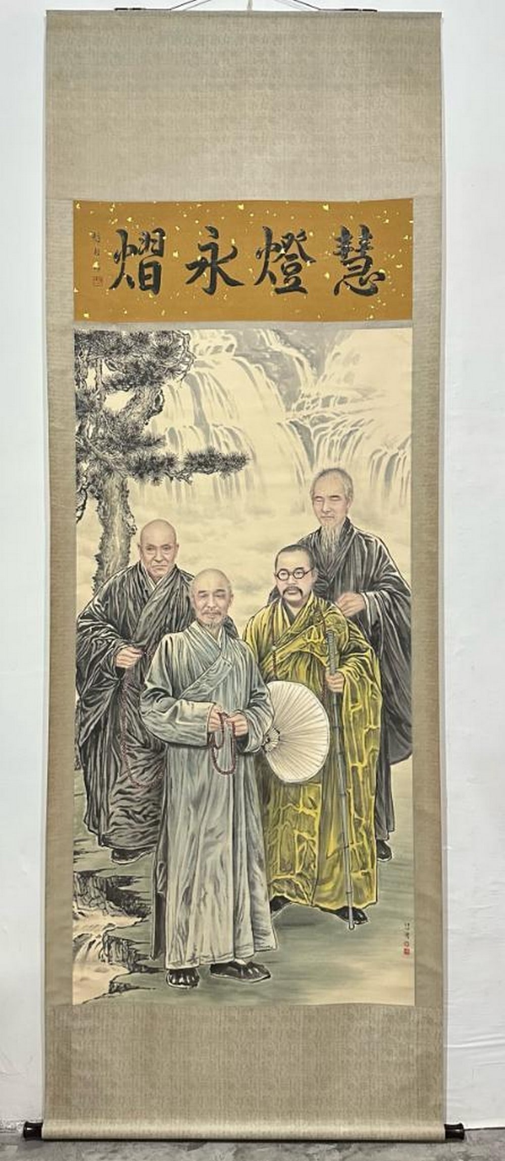 Scholars in Tranquil Landscape - Inspired Scroll by Xu Beihong (1 of 7)