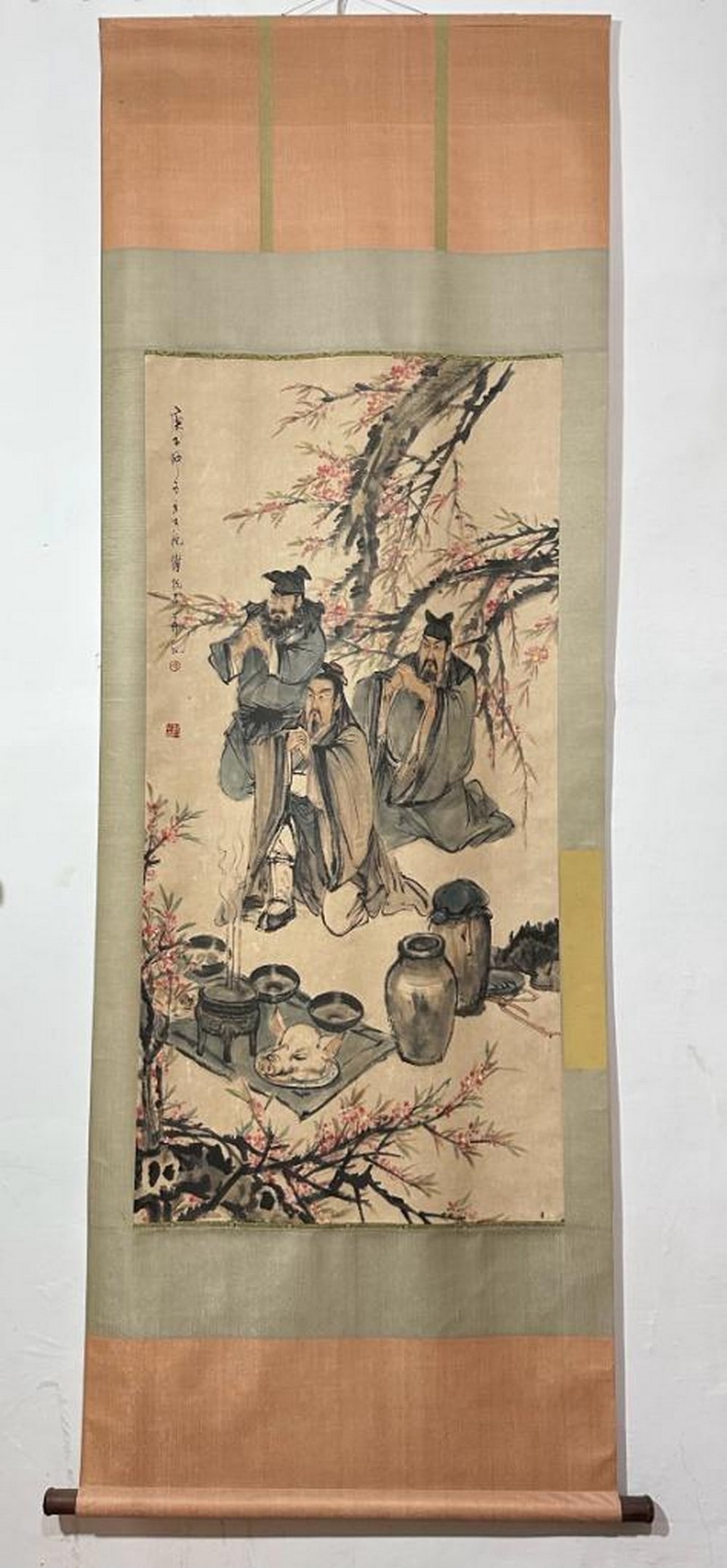 Spring Gathering Beneath Blossoms - Inspired Scroll by Fu Baoshi (1 of 9)