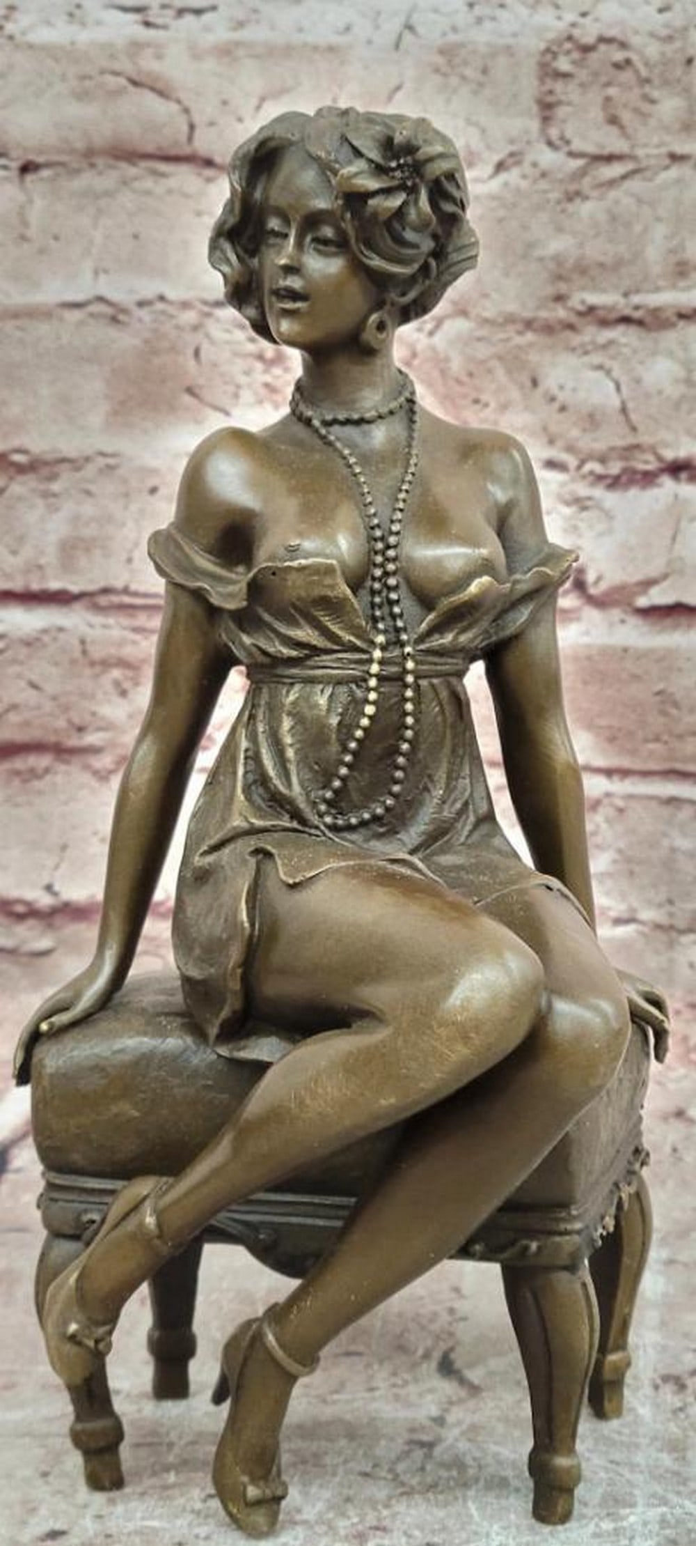 Art Deco Nude Female Bronze Sculpture by Milo - 10" x 5": Art Deco Nude Female Bronze Sculpture by Milo - 10" x 5" This signed original Milo bronze sculpture captures the elegance and refined sensuality of the Art Deco era through a graceful nude fem