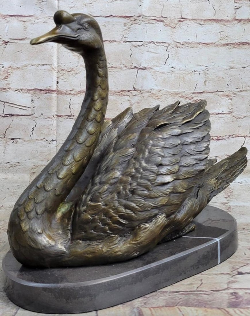 Stunning Swan Ready To Swim Bronze Sculpture (1 of 4)