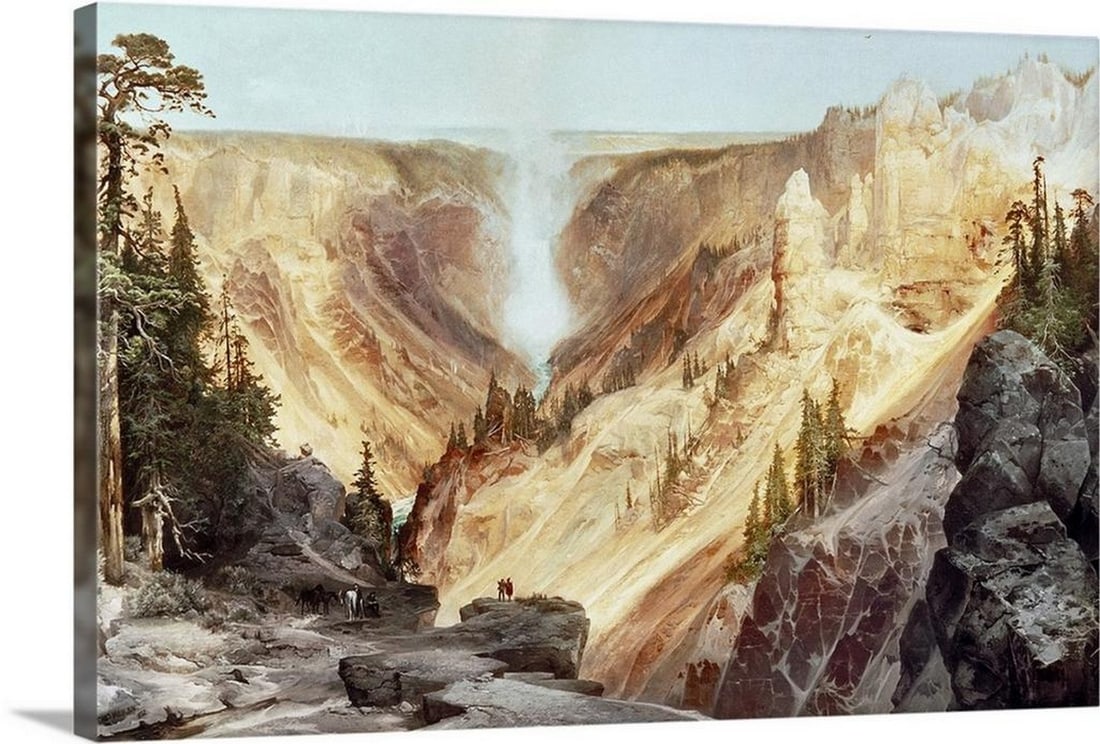 The Grand Canyon of the Yellowstone, 1872 Canvas Reproduction by Thomas Moran - 30" x 20": The Grand Canyon of the Yellowstone, 1872 Canvas Reproduction by Thomas Moran - 30" x 20" Thomas Moran (1837 - 1926) was a celebrated American painter whose breathtaking landscapes of the Amer