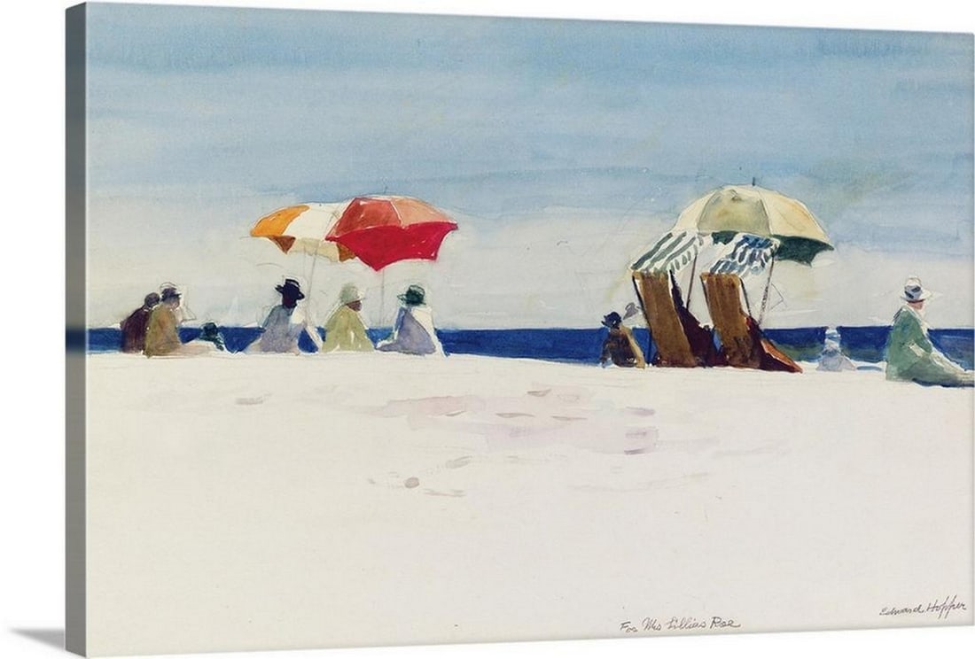 Gloucester Beach Canvas Reproduction by Edward Hopper - 24" x 16" (1 of 2)