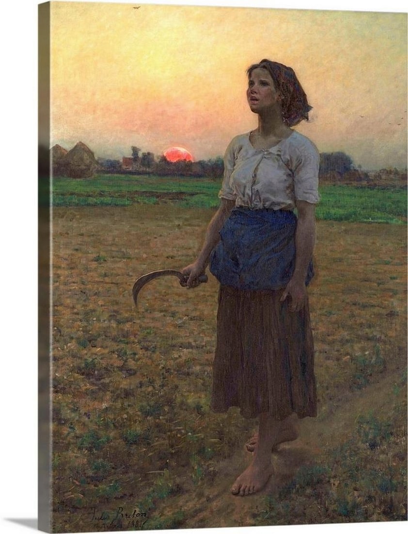 The Song of the Lark Canvas Reproduction by Jules Breton - 18" x 24" (1 of 2)