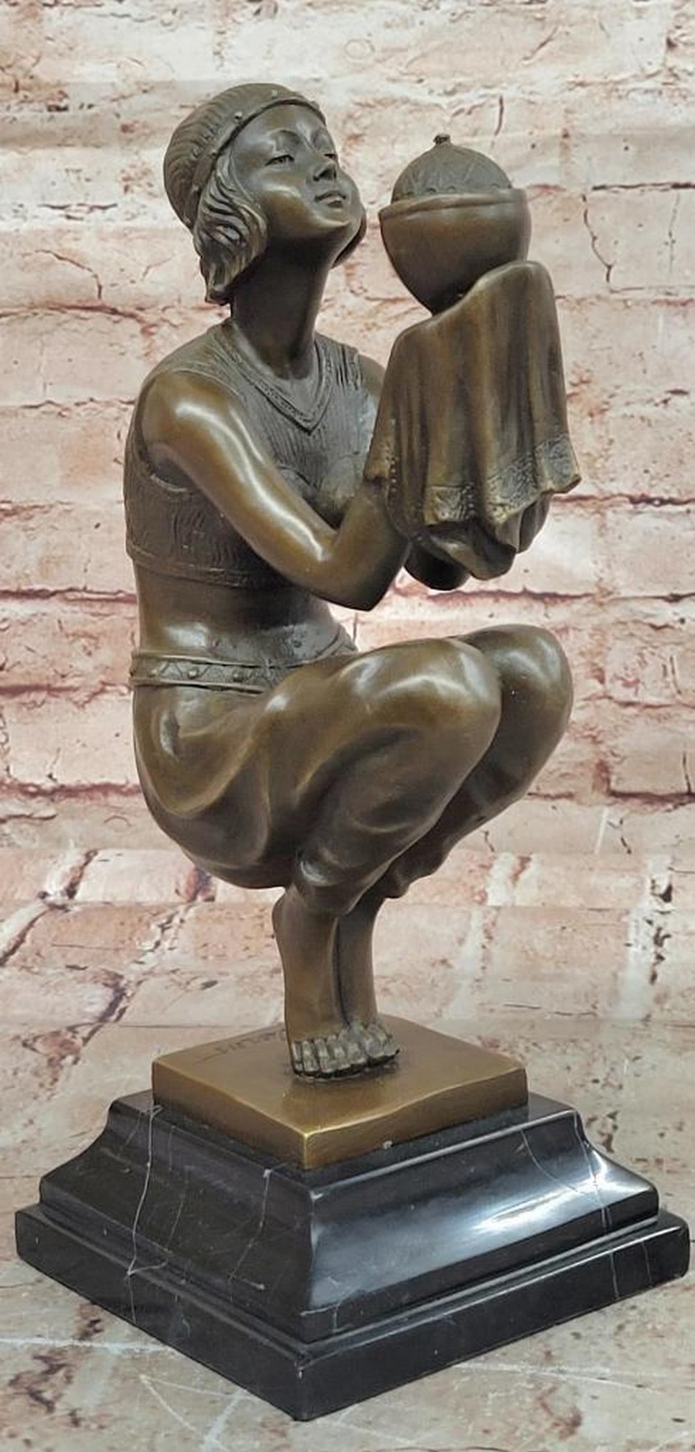 Oblivion Bronze Sculpture by Georges Duvernet on Marble Base - 11.5" x 4.5": Oblivion Bronze Sculpture by Georges Duvernet on Marble Base - 11.5" x 4.5" This Art Deco bronze sculpture, Oblivion, by Georges Duvernet embodies elegance, emotion, and refined movement throu