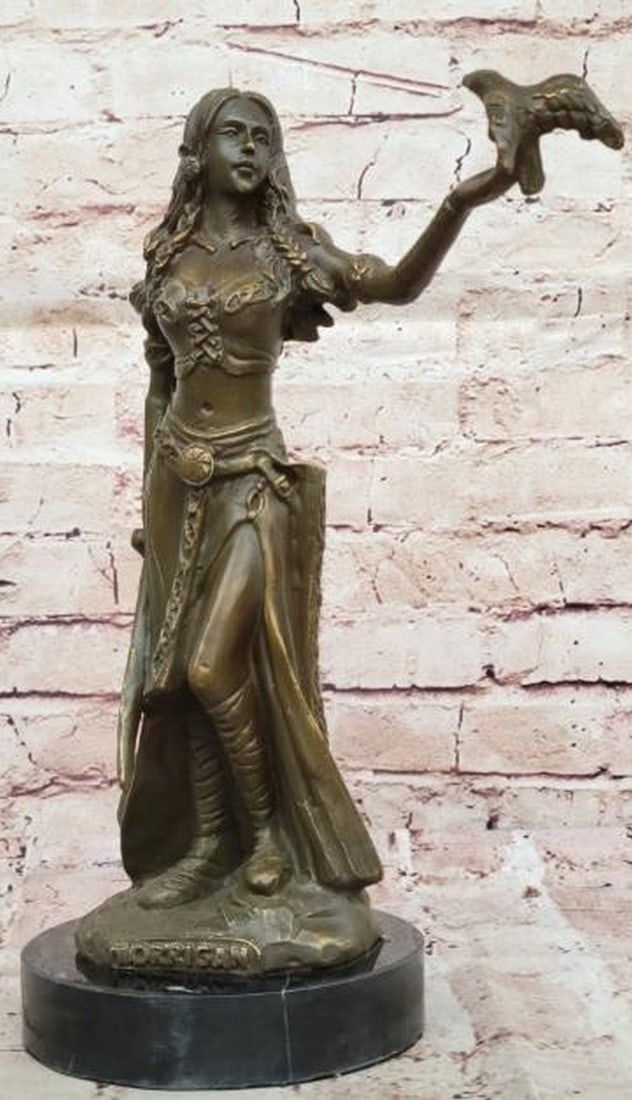 Mythological Goddess with Bird Bronze Sculpture: Mythological Goddess with Bird Bronze Sculpture This breathtaking Mythological Goddess with bird bronze sculpture, inspired by the renowned artist Aldo Vitaleh, captures a moment of serene beauty and 