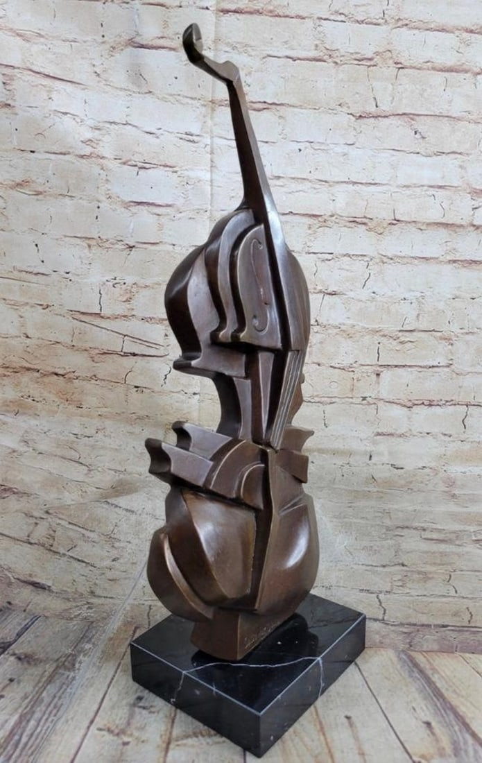 A Collectible Ode to the Exquisite Cello Bronze Sculpture - 17" x 6": A Collectible Ode to the Exquisite Cello Bronze Sculpture - 17" x 6" This Inspired Salvador Dali's creation of Guitar marked a significant departure from conventional sculptural practices, as 